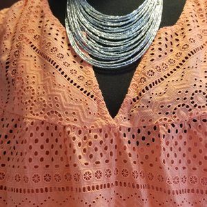 NWT Lucky Brand Women's Plus Eyelet Sleeveless Top